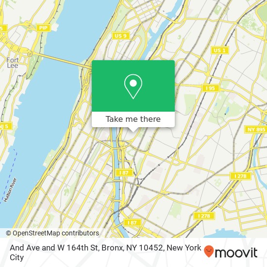 Mapa de And Ave and W 164th St, Bronx, NY 10452