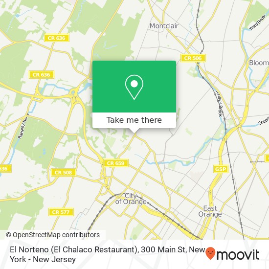 Mapa de El Norteno (El Chalaco Restaurant), 300 Main St