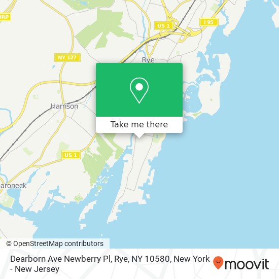 Mapa de Dearborn Ave Newberry Pl, Rye, NY 10580