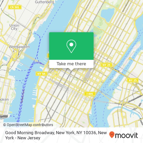 Good Morning Broadway, New York, NY 10036 map