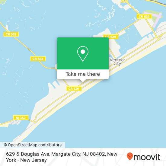 Mapa de 629 & Douglas Ave, Margate City, NJ 08402