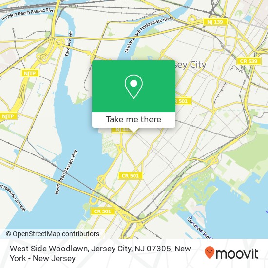 West Side Woodlawn, Jersey City, NJ 07305 map