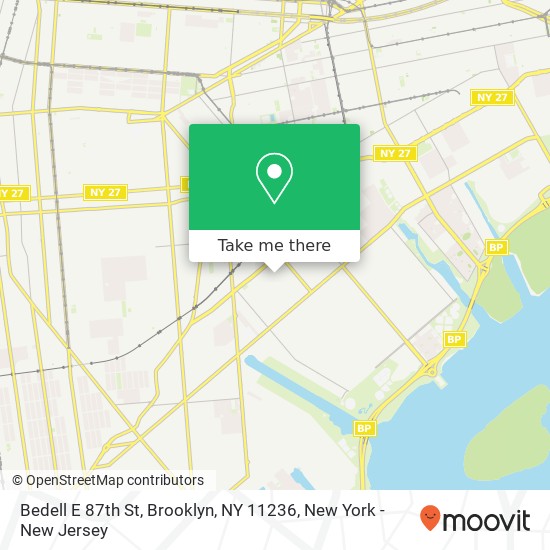 Mapa de Bedell E 87th St, Brooklyn, NY 11236