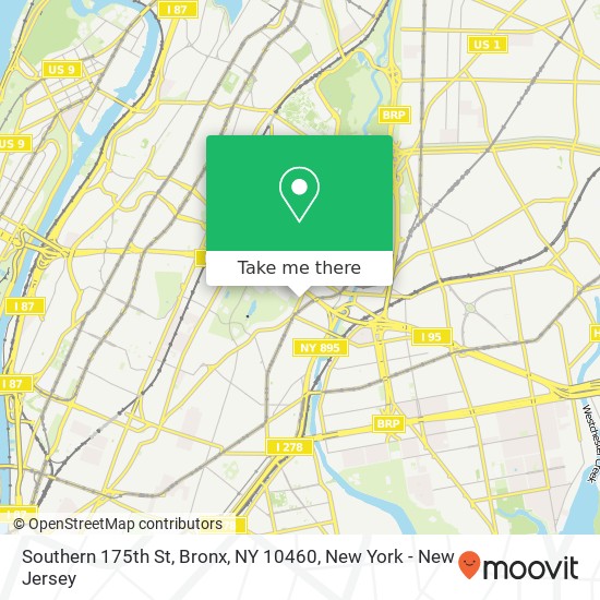Mapa de Southern 175th St, Bronx, NY 10460