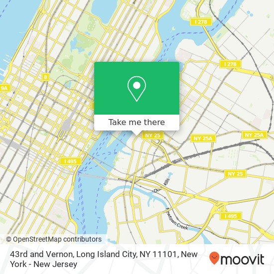 Mapa de 43rd and Vernon, Long Island City, NY 11101