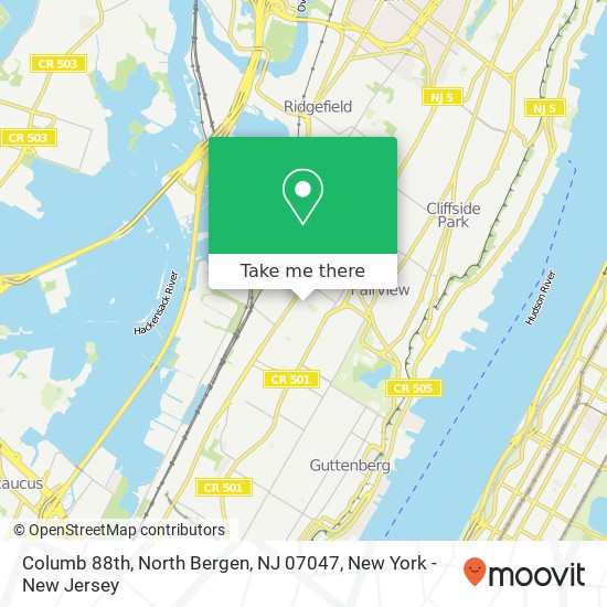 Mapa de Columb 88th, North Bergen, NJ 07047