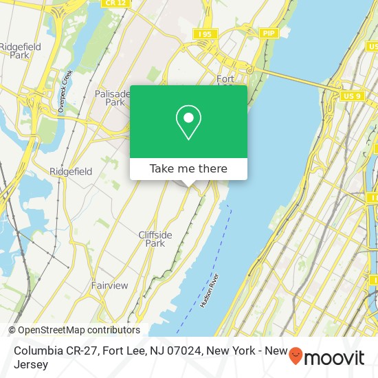 Columbia CR-27, Fort Lee, NJ 07024 map