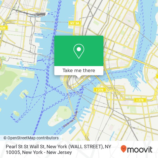 Pearl St St Wall St, New York (WALL STREET), NY 10005 map