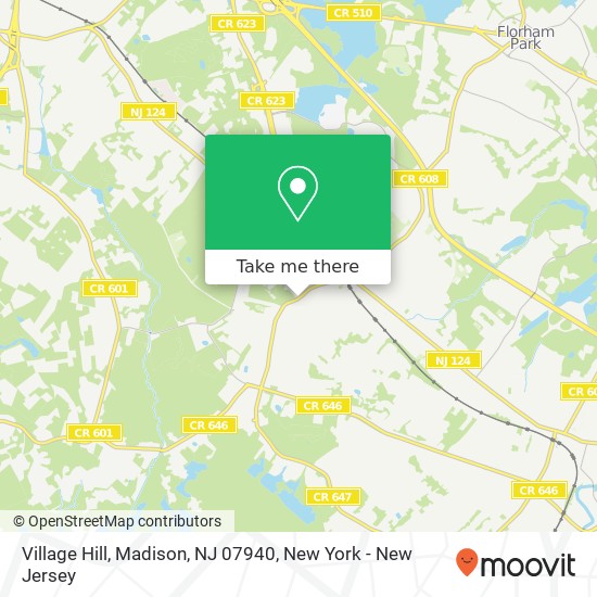 Mapa de Village Hill, Madison, NJ 07940