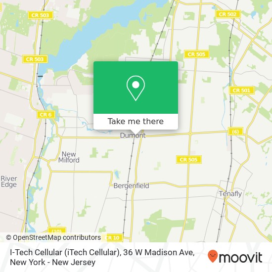 Mapa de I-Tech Cellular (iTech Cellular), 36 W Madison Ave
