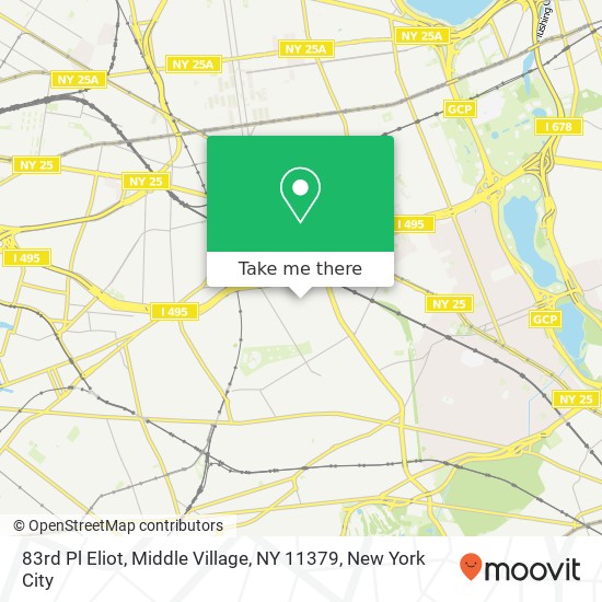 Mapa de 83rd Pl Eliot, Middle Village, NY 11379