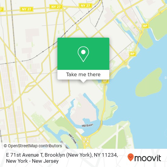 Mapa de E 71st Avenue T, Brooklyn (New York), NY 11234