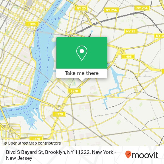 Mapa de Blvd S Bayard St, Brooklyn, NY 11222