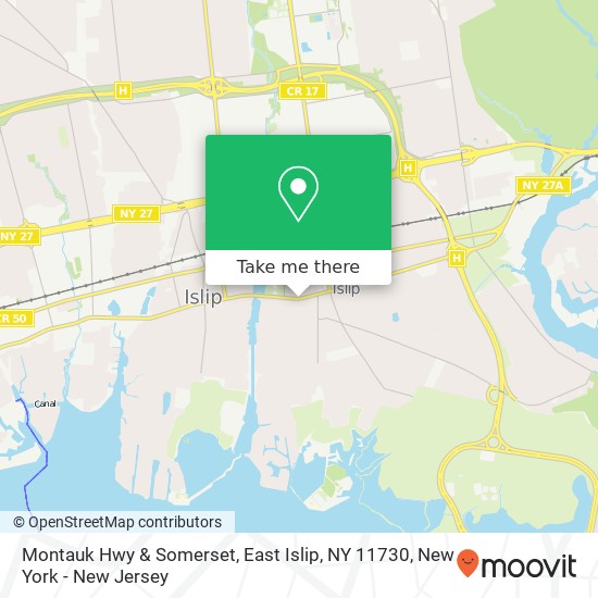 Mapa de Montauk Hwy & Somerset, East Islip, NY 11730