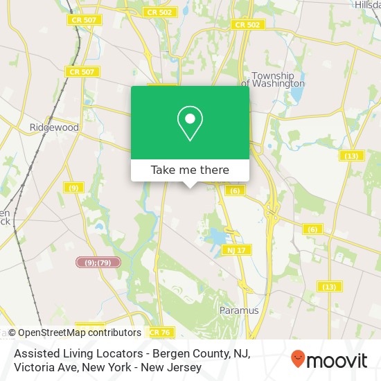 Assisted Living Locators - Bergen County, NJ, Victoria Ave map