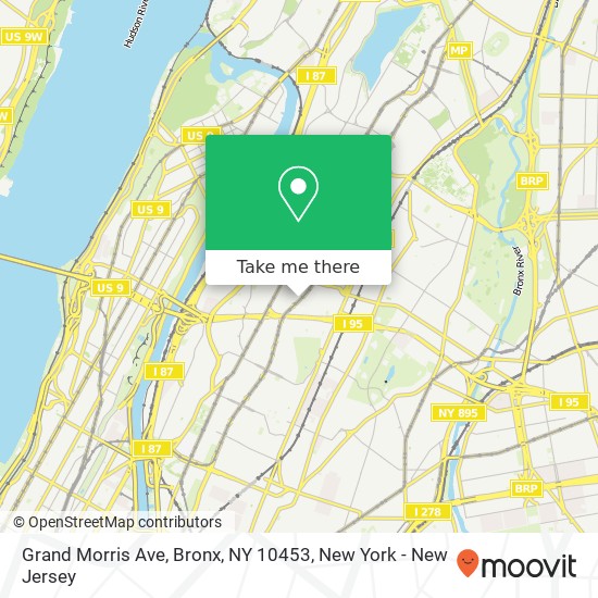 Mapa de Grand Morris Ave, Bronx, NY 10453
