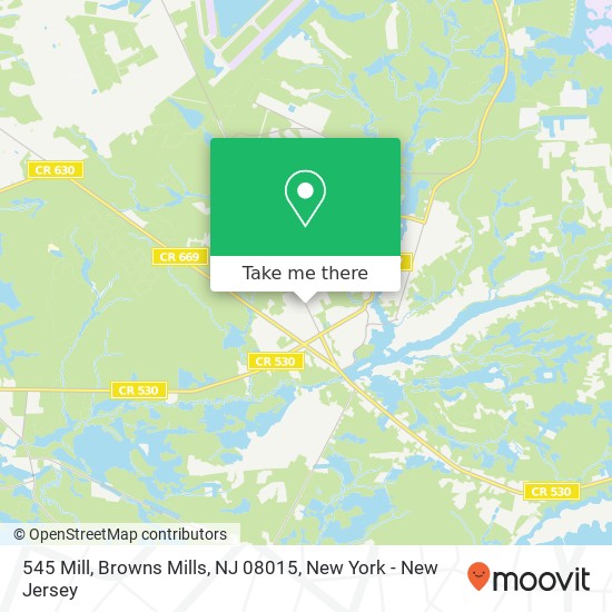 Mapa de 545 Mill, Browns Mills, NJ 08015