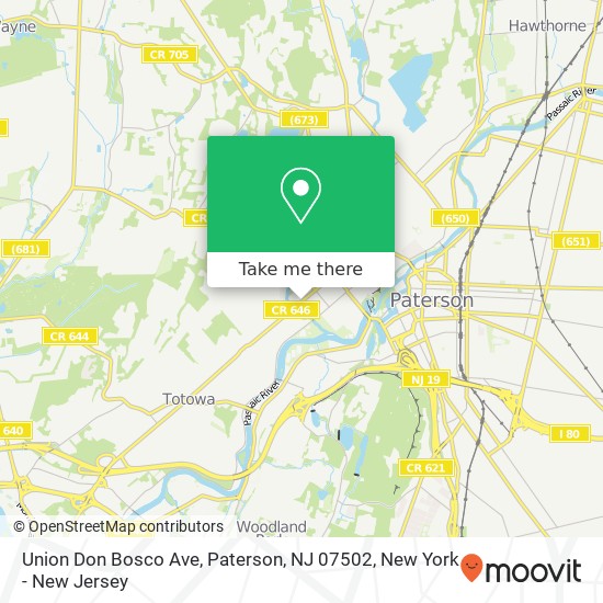 Mapa de Union Don Bosco Ave, Paterson, NJ 07502