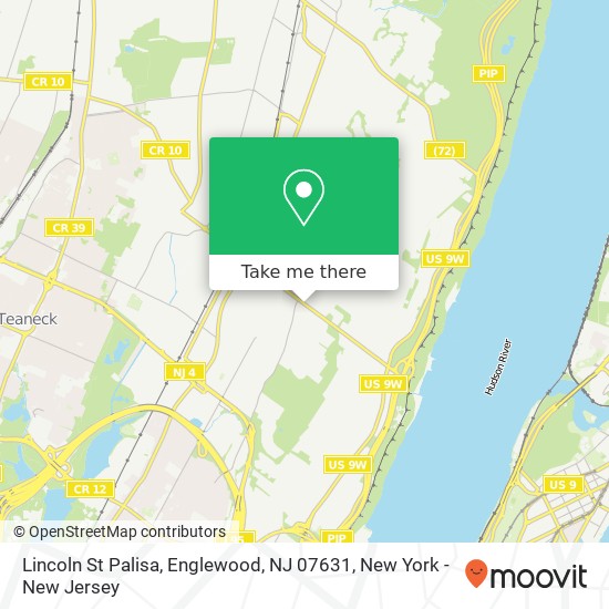 Mapa de Lincoln St Palisa, Englewood, NJ 07631