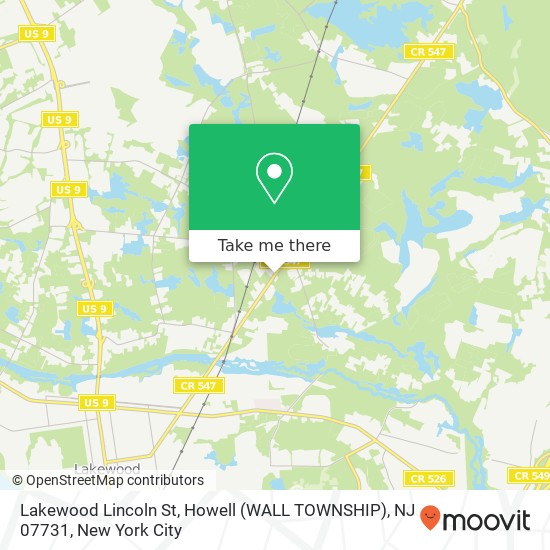 Lakewood Lincoln St, Howell (WALL TOWNSHIP), NJ 07731 map