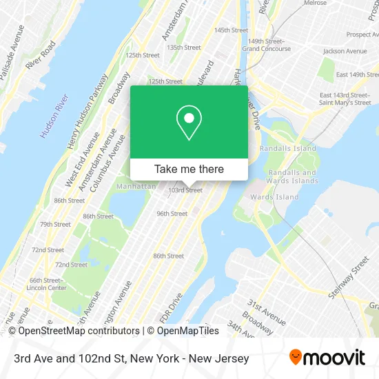 Mapa de 3rd Ave and 102nd St