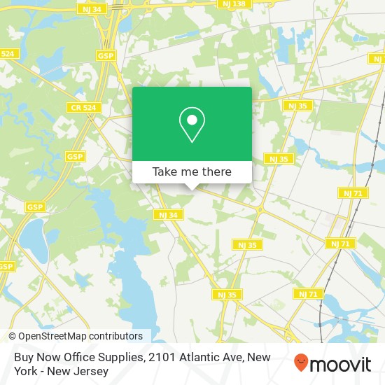 Mapa de Buy Now Office Supplies, 2101 Atlantic Ave