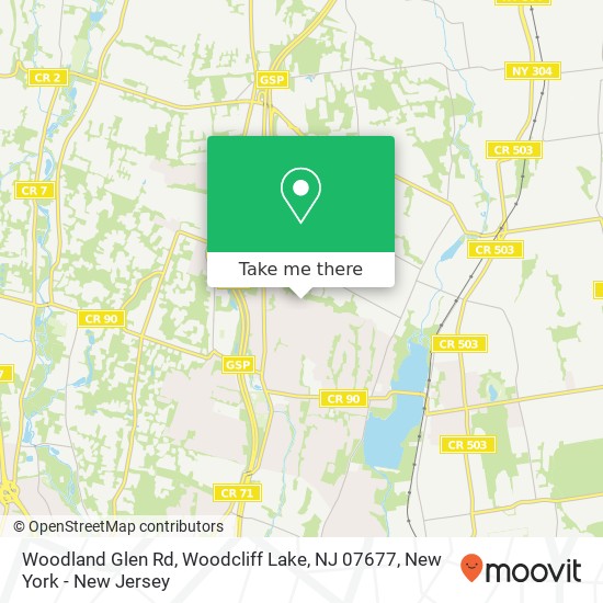 Mapa de Woodland Glen Rd, Woodcliff Lake, NJ 07677