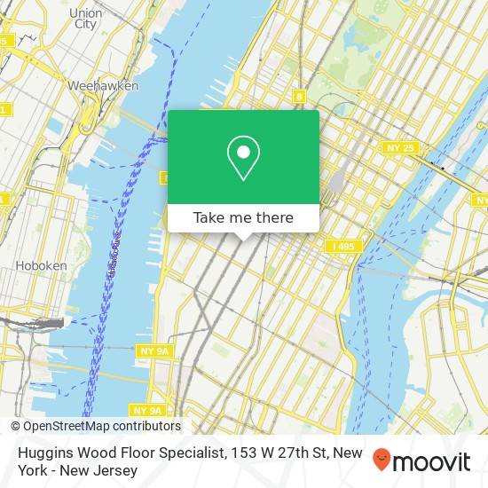 Huggins Wood Floor Specialist, 153 W 27th St map