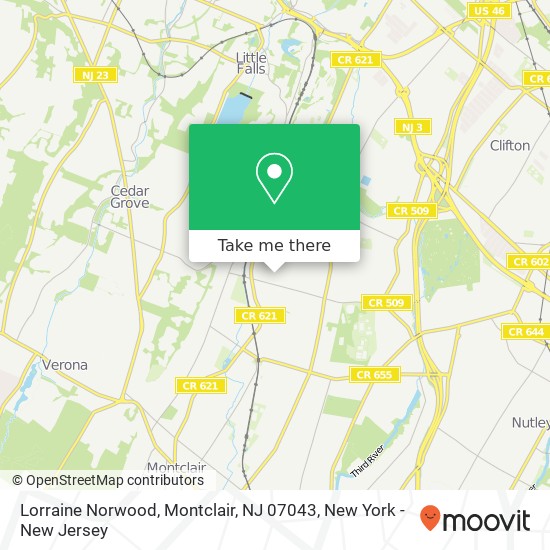 Mapa de Lorraine Norwood, Montclair, NJ 07043