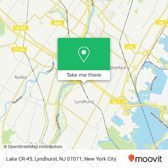 Lake CR-45, Lyndhurst, NJ 07071 map