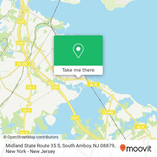 Mapa de Midland State Route 35 S, South Amboy, NJ 08879