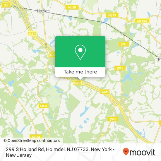 Mapa de 299 S Holland Rd, Holmdel, NJ 07733