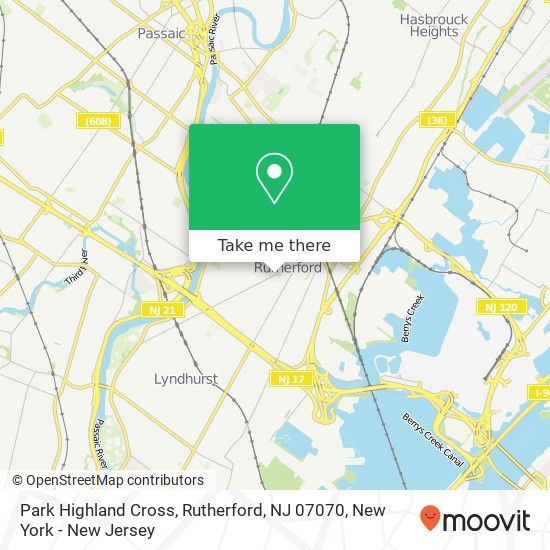 Mapa de Park Highland Cross, Rutherford, NJ 07070