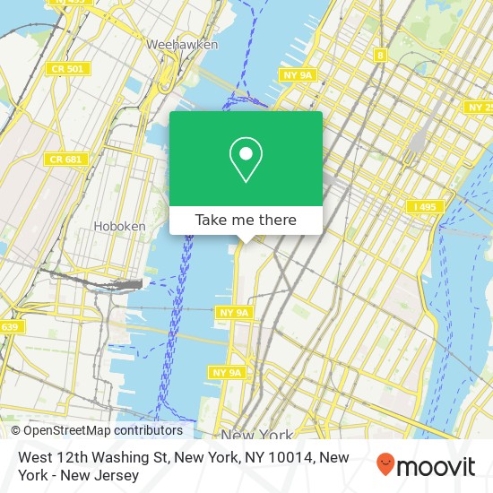 Mapa de West 12th Washing St, New York, NY 10014
