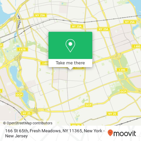 Mapa de 166 St 65th, Fresh Meadows, NY 11365