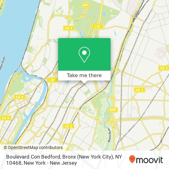 Mapa de Boulevard Con Bedford, Bronx (New York City), NY 10468