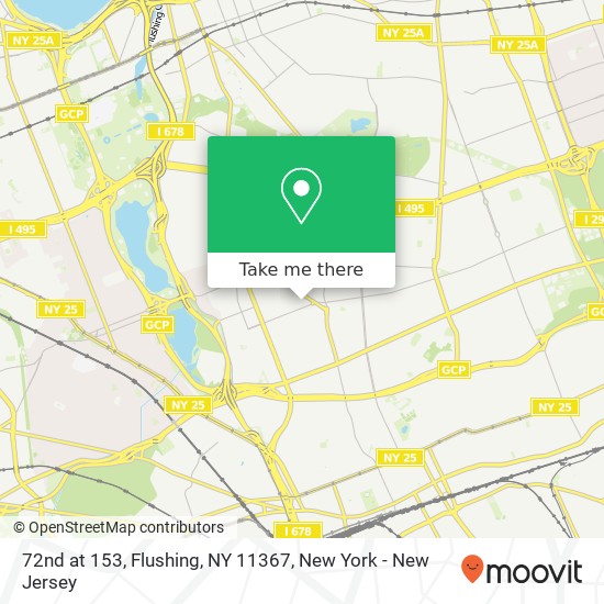 72nd at 153, Flushing, NY 11367 map