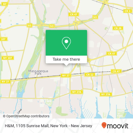 H&M, 1105 Sunrise Mall map