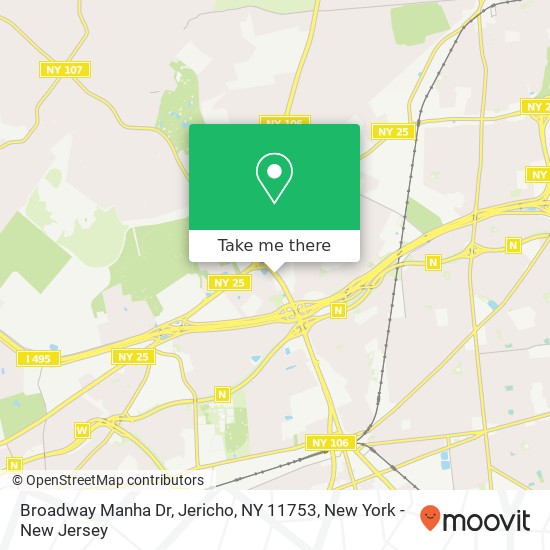 Mapa de Broadway Manha Dr, Jericho, NY 11753