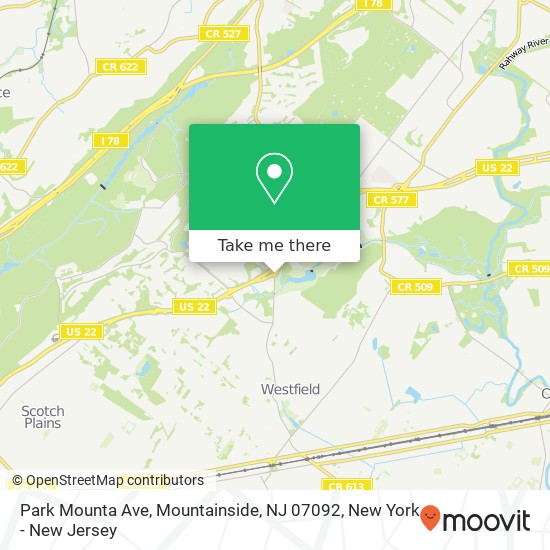 Park Mounta Ave, Mountainside, NJ 07092 map