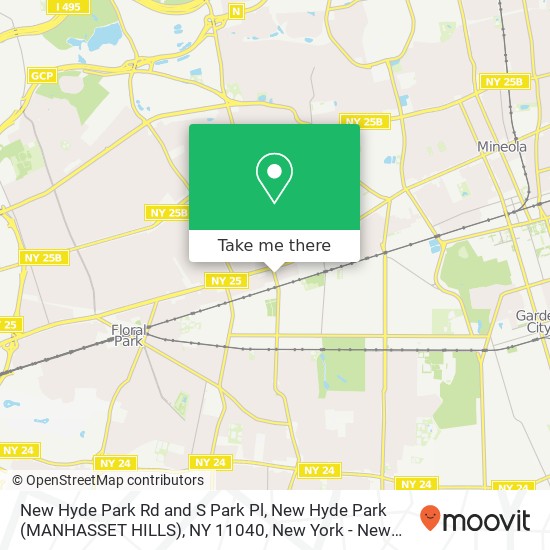 Mapa de New Hyde Park Rd and S Park Pl, New Hyde Park (MANHASSET HILLS), NY 11040
