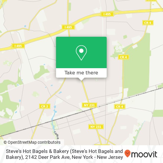 Mapa de Steve's Hot Bagels & Bakery (Steve's Hot Bagels and Bakery), 2142 Deer Park Ave