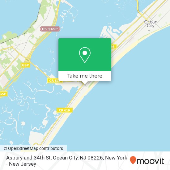 Mapa de Asbury and 34th St, Ocean City, NJ 08226