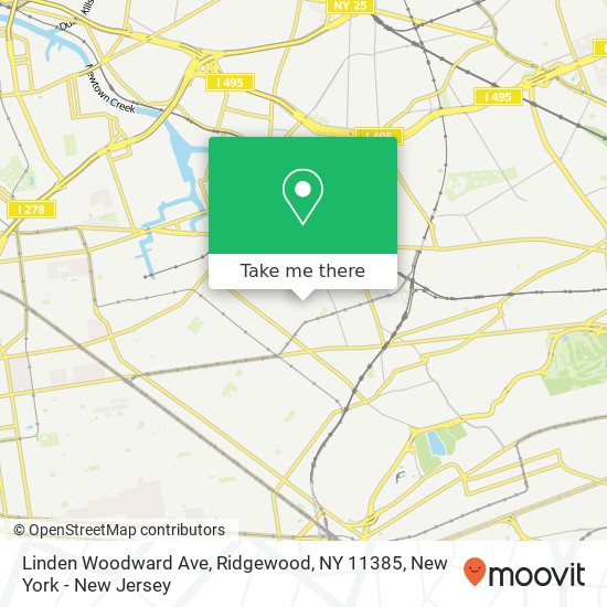 Mapa de Linden Woodward Ave, Ridgewood, NY 11385