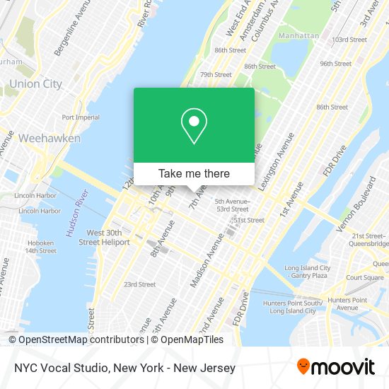 NYC Vocal Studio map