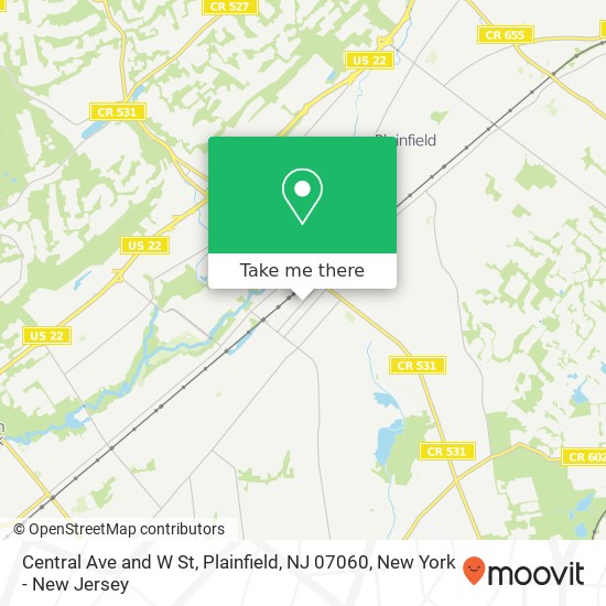 Central Ave and W St, Plainfield, NJ 07060 map