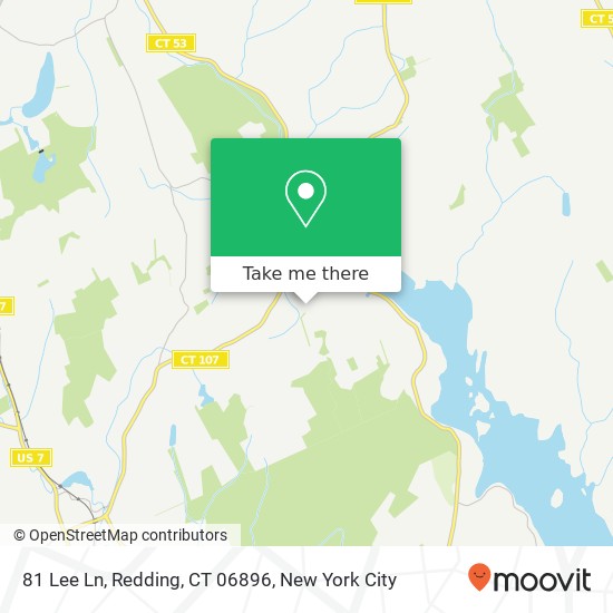 Mapa de 81 Lee Ln, Redding, CT 06896