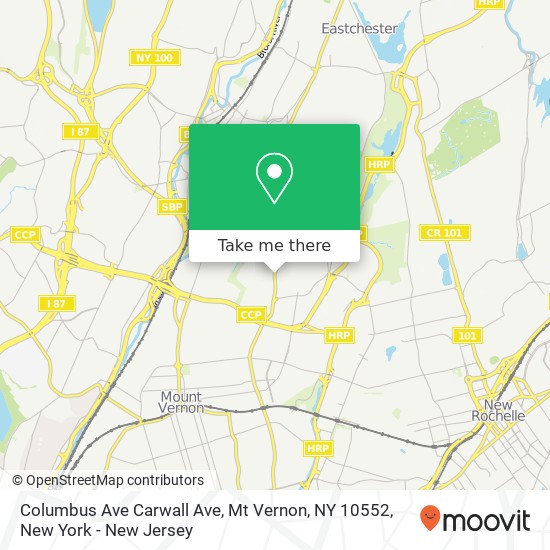 Columbus Ave Carwall Ave, Mt Vernon, NY 10552 map