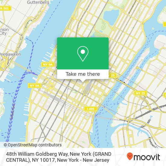 Mapa de 48th William Goldberg Way, New York (GRAND CENTRAL), NY 10017