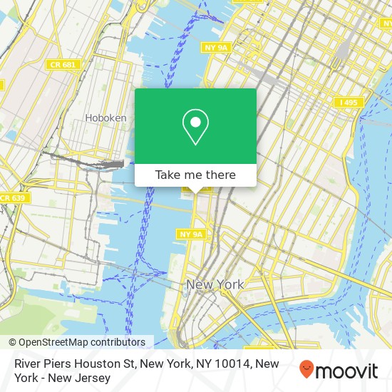 Mapa de River Piers Houston St, New York, NY 10014